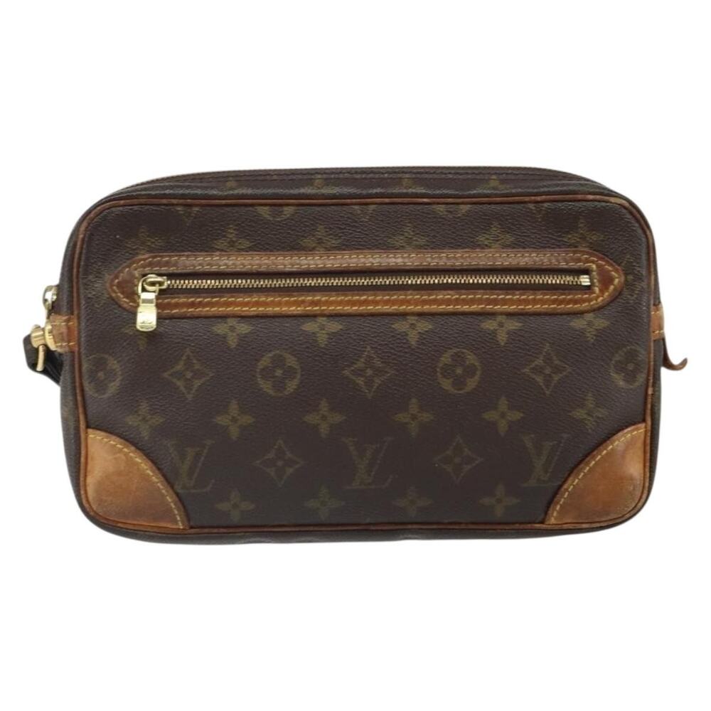 Louis Vuitton Monogram Marly Dragonne GM Clutch Bag Brown